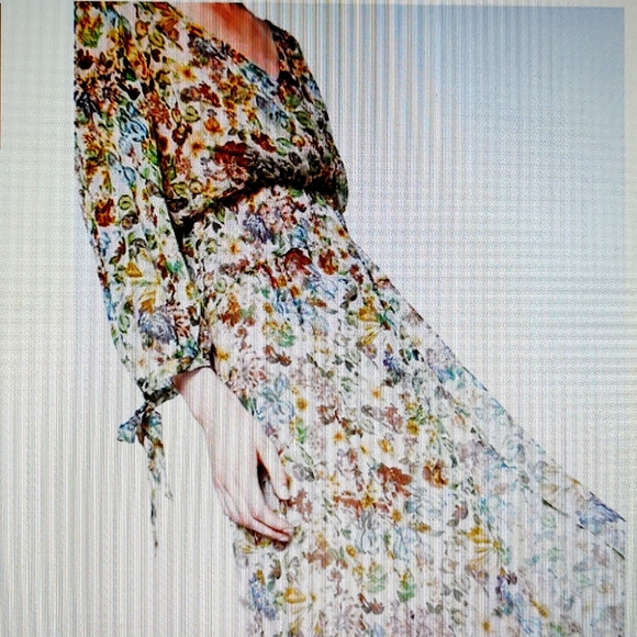 Zara Womens Floral Semi Sheer Overlay Dress /Size S - Picture 4 of 13